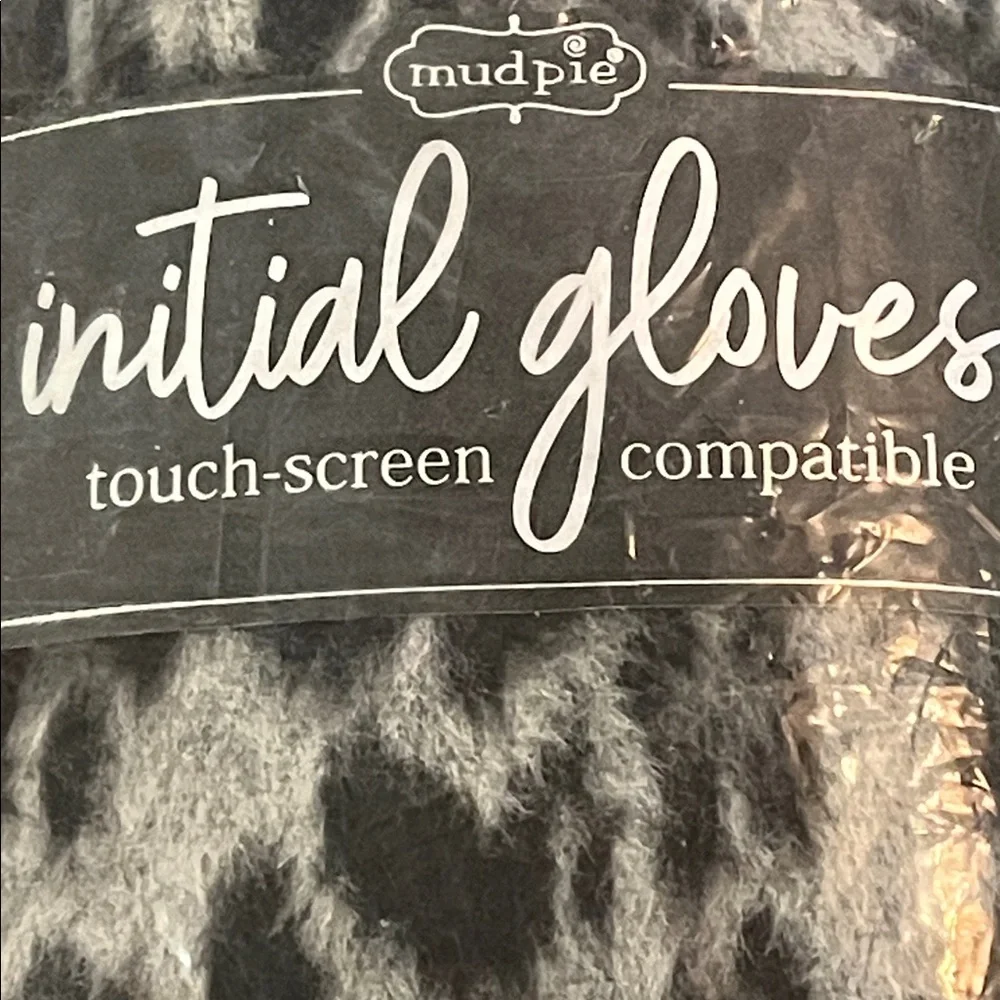 Mud Pie INITIAL LEOPARD GLOVES/D, L,M,N,&T/NWT